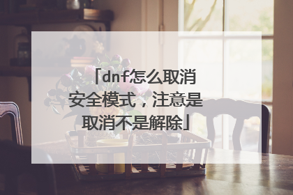 dnf怎么取消安全模式,注意是取消不是解除