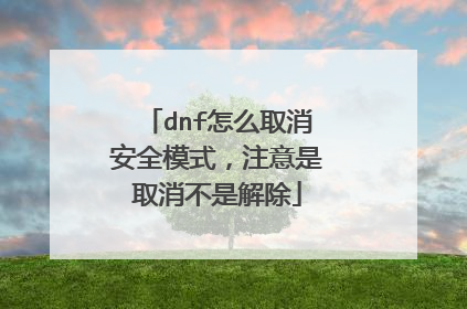dnf怎么取消安全模式,注意是取消不是解除