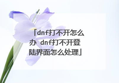 dnf打不开怎么办 dnf打不开登陆界面怎么处理