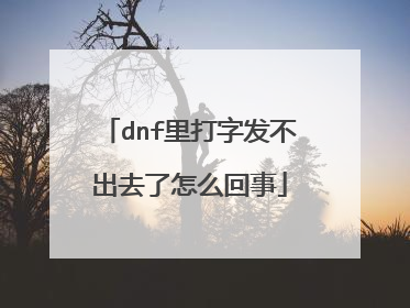 dnf里打字发不出去了怎么回事