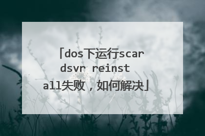 dos下运行scardsvr reinstall失败,如何解决