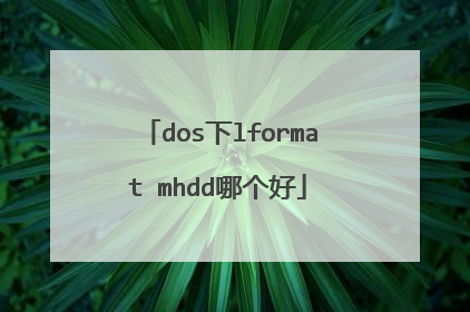 dos下lformat mhdd哪个好