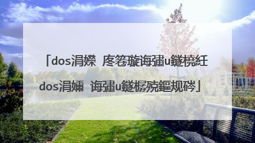 dos涓嬫�庝箞璇诲彇u鐩橈紝dos涓嬭�诲彇u鐩樼殑鏂规硶