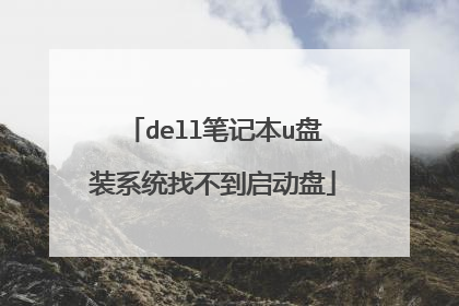 dell笔记本u盘装系统找不到启动盘