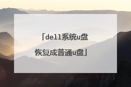 dell系统u盘恢复成普通u盘