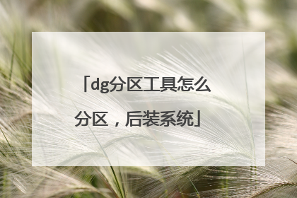 dg分区工具怎么分区,后装系统