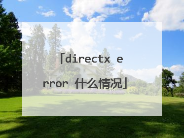 directx error 什么情况