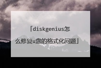 diskgenius怎么修复u盘的格式化问题