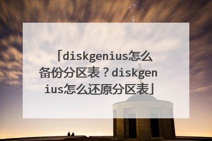 diskgenius怎么备份分区表?diskgenius怎么还原分区表