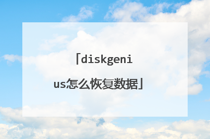 diskgenius怎么恢复数据