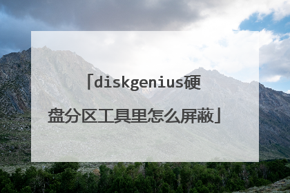 diskgenius硬盘分区工具里怎么屏蔽
