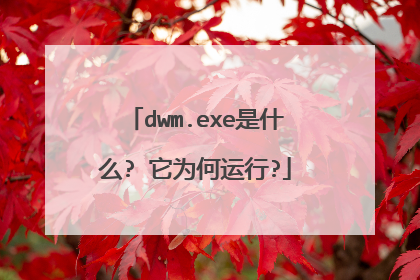 dwm.exe是什么? 它为何运行?