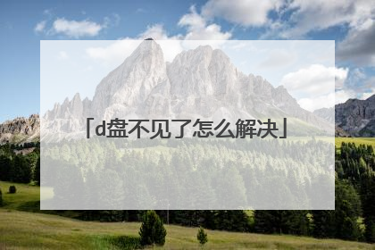d盘不见了怎么解决