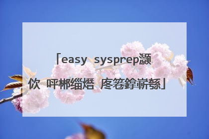 easy sysprep灏佽�呯郴缁熸�庝箞鎿嶄綔