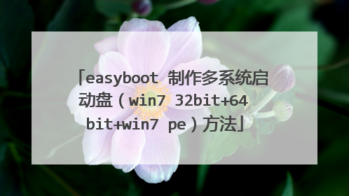 easyboot 制作多系统启动盘(win7 32bit+64bit+win7 pe)方法