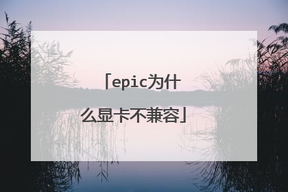 epic为什么显卡不兼容