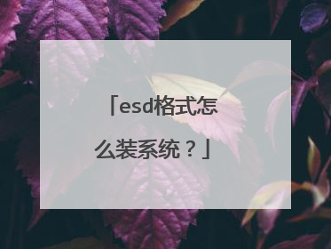 esd格式怎么装系统?