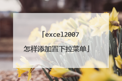 excel2007怎样添加置下拉菜单