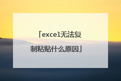 excel无法复制粘贴什么原因