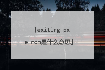 exiting pxe rom是什么意思