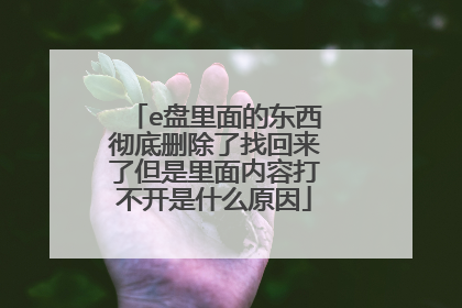 e盘里面的东西彻底删除了找回来了但是里面内容打不开是什么原因