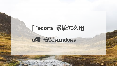 fedora 系统怎么用u盘 安装windows