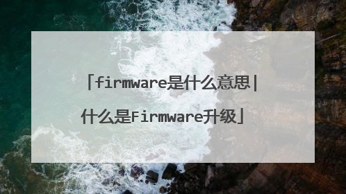 firmware是什么意思|什么是Firmware升级
