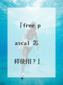 free pascal 怎样使用?