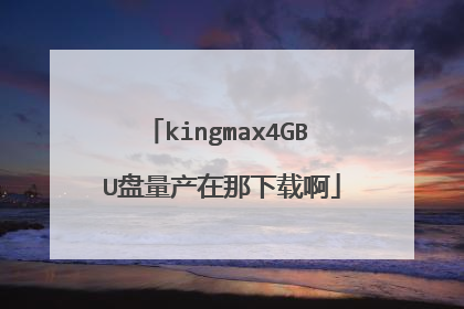 kingmax4GB U盘量产在那下载啊