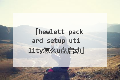 hewlett packard setup utility怎么u盘启动