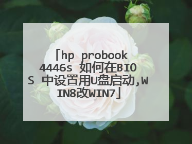 hp probook 4446s 如何在BIOS 中设置用U盘启动,WIN8改WIN7