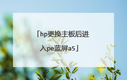 hp更换主板后进入pe蓝屏a5
