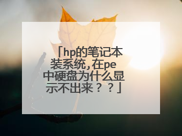 hp的笔记本装系统,在pe中硬盘为什么显示不出来??