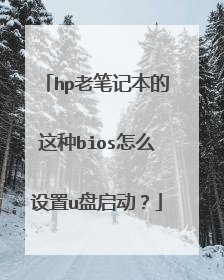 hp老笔记本的这种bios怎么设置u盘启动？