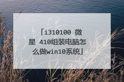 i310100 微星 410组装电脑怎么做win10系统