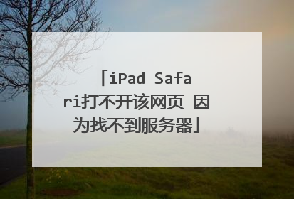 iPad Safari打不开该网页 因为找不到服务器