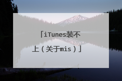 iTunes装不上(关于mis)