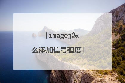imagej怎么添加信号强度