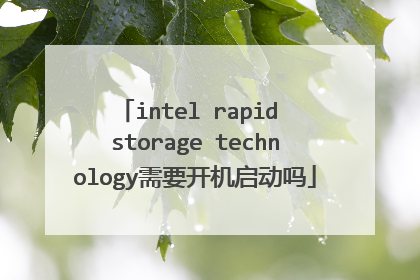 intel rapid storage technology需要开机启动吗