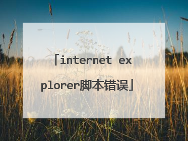 internet explorer脚本错误