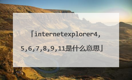 internetexplorer4,5,6,7,8,9,11是什么意思