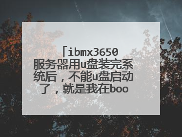 ibmx3650服务器用u盘装完系统后，不能u盘启动了，就是我在boot里选了usb启动，它仍然启