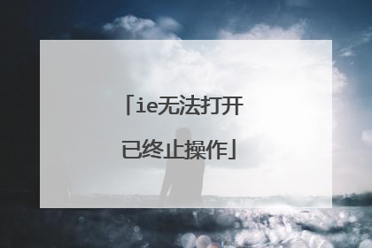 ie无法打开 已终止操作