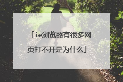 ie浏览器有很多网页打不开是为什么