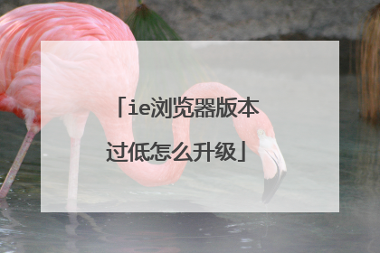 ie浏览器版本过低怎么升级