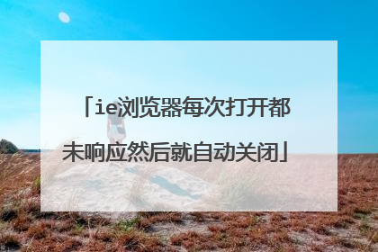 ie浏览器每次打开都未响应然后就自动关闭