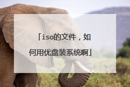 iso的文件,如何用优盘装系统啊