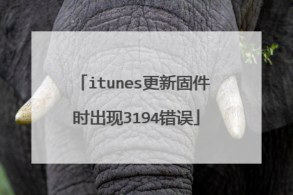 itunes更新固件时出现3194错误