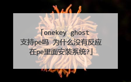 onekey ghost支持pe吗 为什么没有反应在pe里面安装系统?