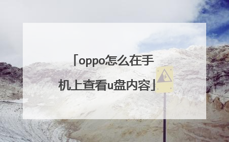 oppo怎么在手机上查看u盘内容